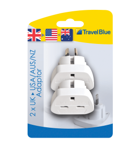 Travel Blue 2 X American Travel Plug (Non Earthed Adaptor)