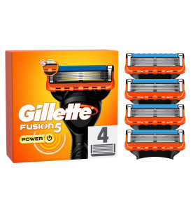 Gillette Fusion5 Power Razor Refills For Men, 4 Razor Blade Refills