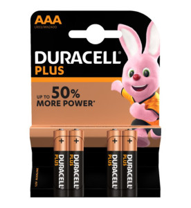 Duracell Plus Power AAA 4 Pack Alkaline Batteries